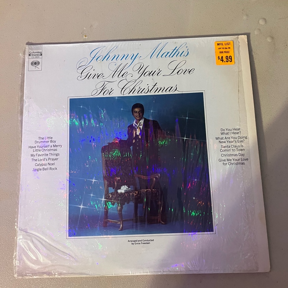 Johnny Mathis Give Me Your Love for Christmas Vinyl Album
